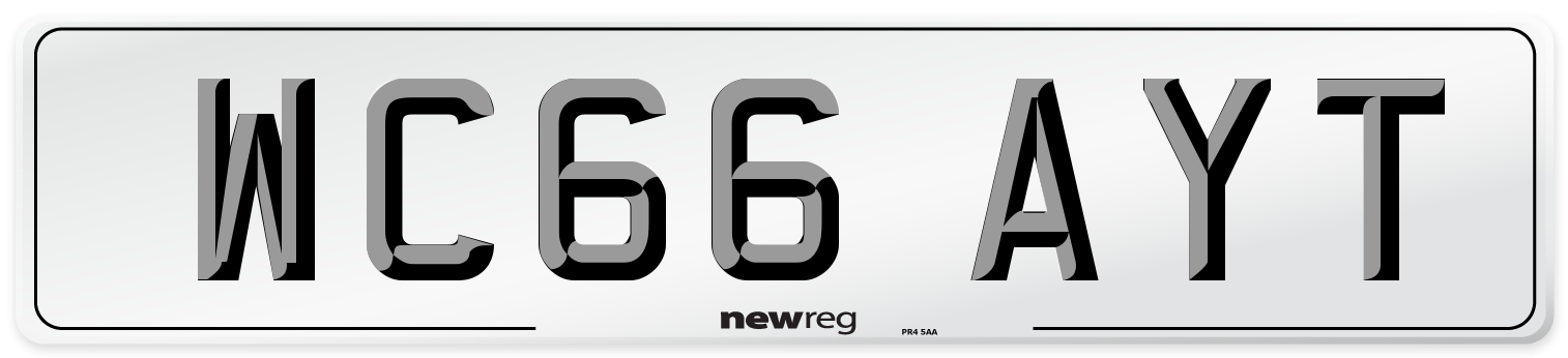 WC66 AYT Number Plate from New Reg